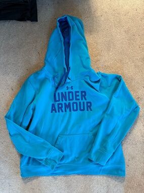 Under Armour Teal Hoodie with Navy Logo